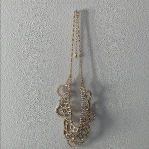 Gold/crystal necklace. Prom. Evening.